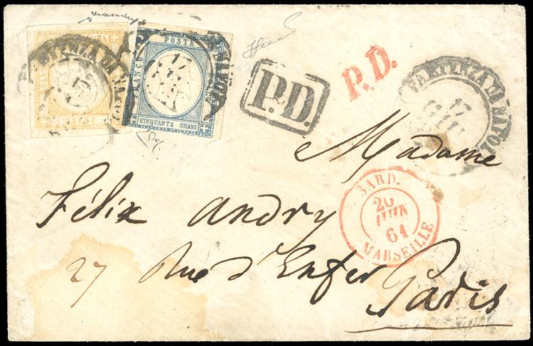 1861 - 50 grana azzurro grigio, ... 