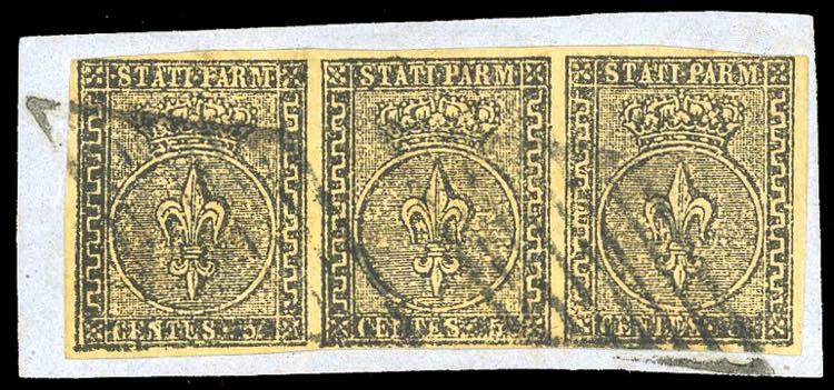 1852 - 5 cent. giallo arancio (1), ... 
