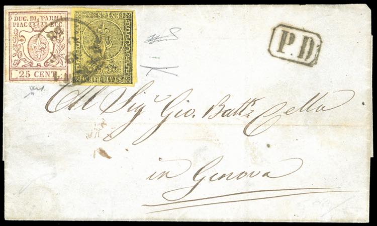 1858 - 5 cent. giallo, prima ... 