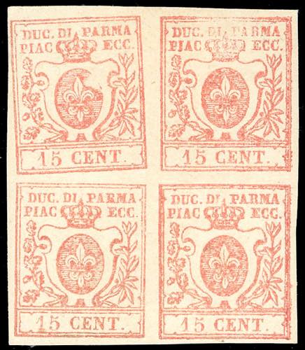 1859 - 15 cent. vermiglio (9), ... 