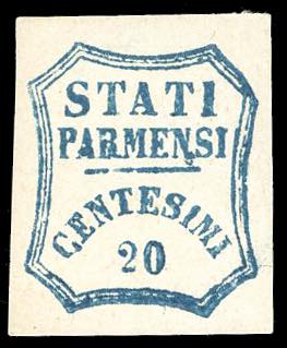 1859 - 20 cent. azzurro (15), ... 