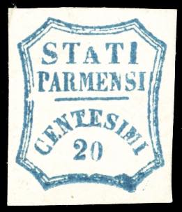 1859 - 20 cent. azzurro, varietà ... 