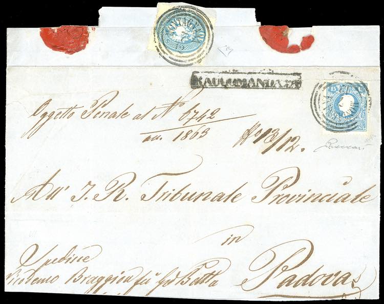 1863 - 15 soldi azzurro, II tipo, ... 