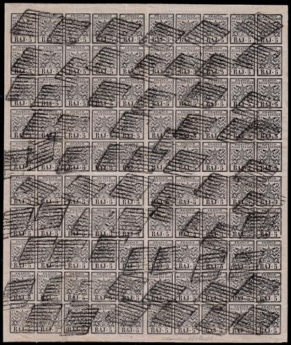 1852 - 5 baj rosa chiaro (6), ... 