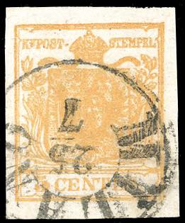 1850 - 5 cent. giallo arancio ... 
