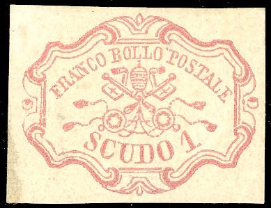 1852 - 1 scudo rosa carminio (11), ... 