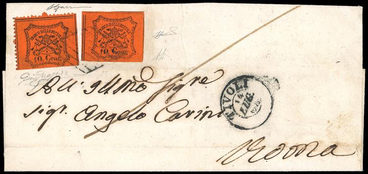 1868 - 10 cent. vermiglio arancio, ... 