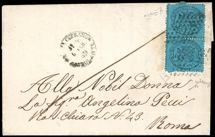 1869 - 5 cent. azzurro scuro ... 