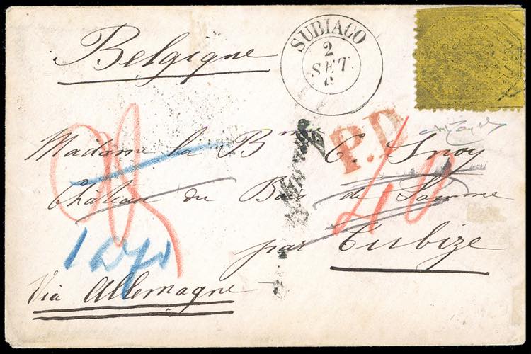 1859 - 40 cent. giallo (29b), su ... 