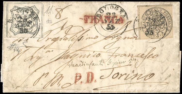 1855 - 8 baj bianco, falso per ... 