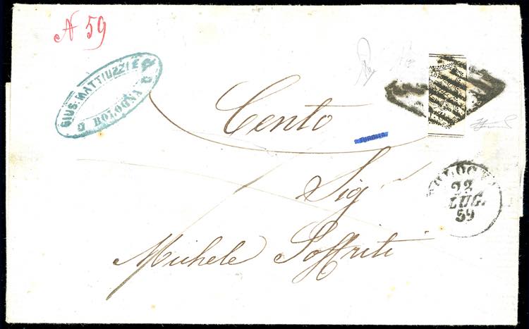 1859 - 8 baj bianco, frazionato ... 