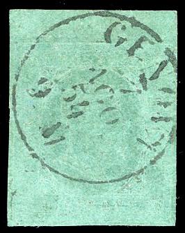 1853 - 5 cent. verde (4), ampio ... 