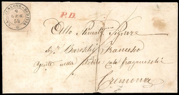 1854 - 40 cent. rosa chiaro (6), ... 