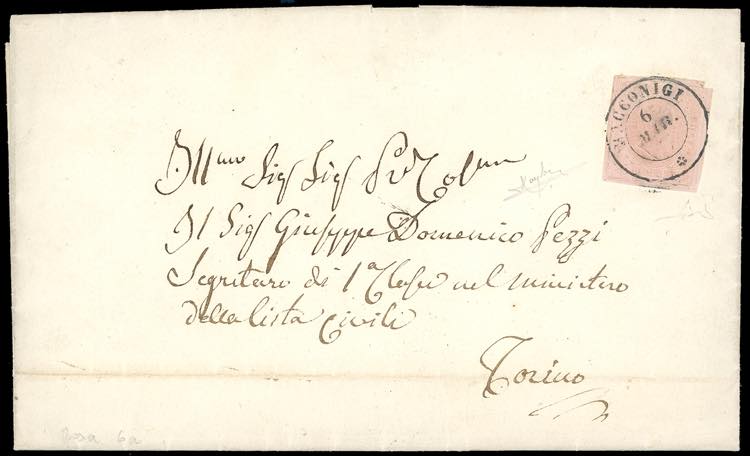 1857 - 40 cent. rosa (6), ... 