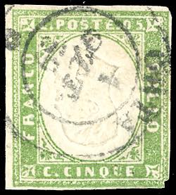 1859 - 5 cent. verde giallo ... 
