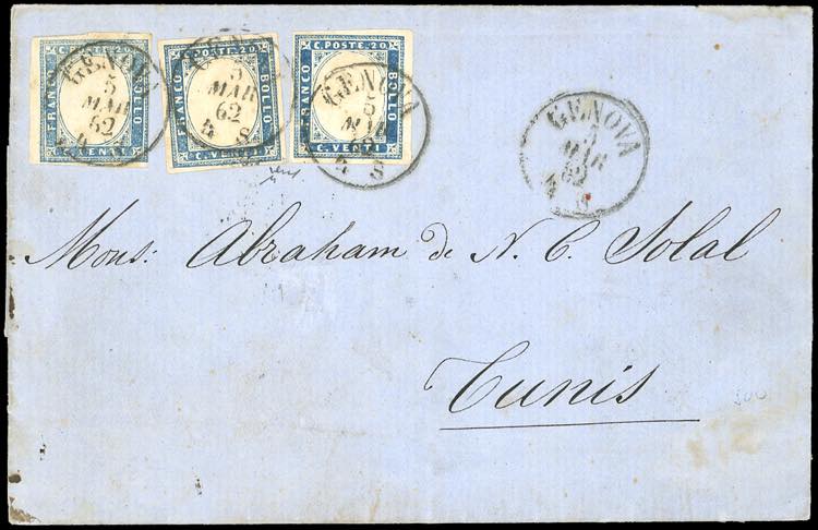 1862 - 20 cent. celeste (15Da), ... 