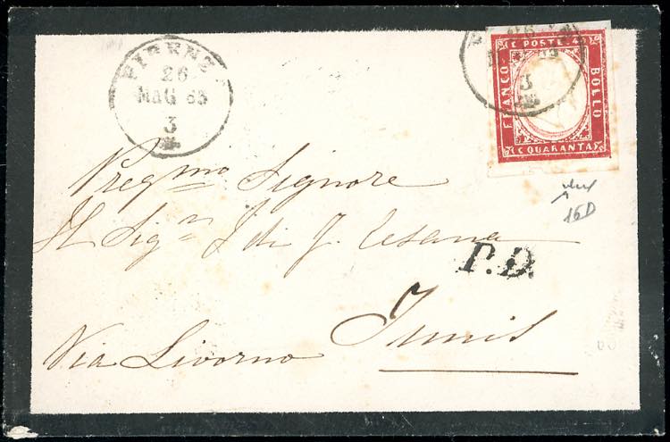 1863 - 40 cent. rosa carminio ... 