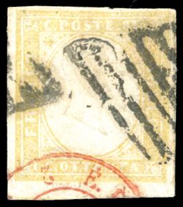 1859 - 80 cent. giallo olivastro ... 