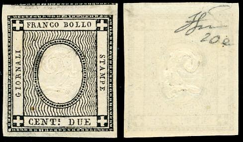1861 - 2 cent. nero intenso per ... 