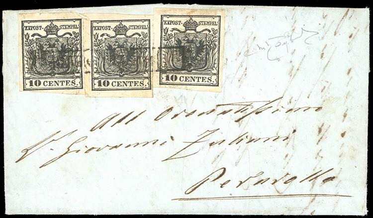 1855 - 10 cent. nero intenso, ... 
