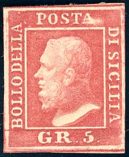 1859 - 5 grana rosa carminio, I ... 