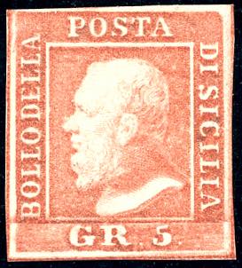 1859 - 5 grana vermiglio chiaro, I ... 