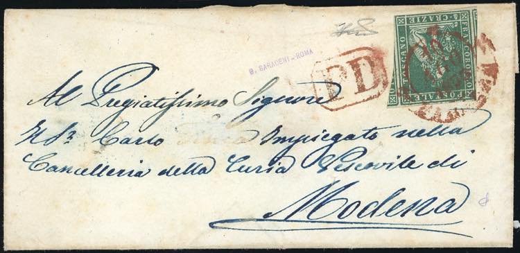 1855 - 4 crazie verde su grigio ... 