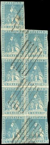 1857 - 2 crazie azzurro, II ... 