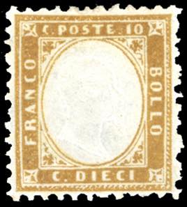1862 - 10 cent. bistro giallastro ... 