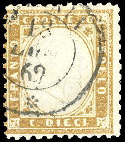 1862 - 10 cent. bistro oliva scuro ... 