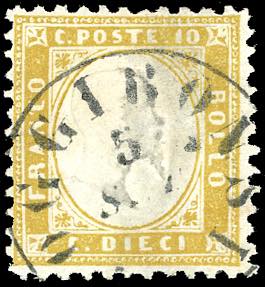 1862 - 10 cent. giallo olivastro ... 