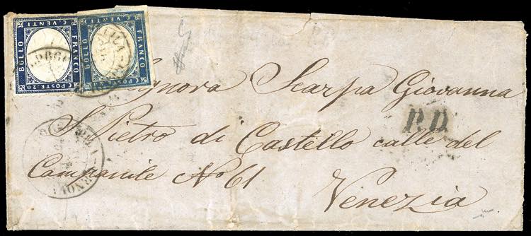 1862 - 20 cent. indaco (2), in ... 