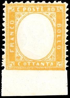 1862 - 80 cent. giallo arancio, ... 