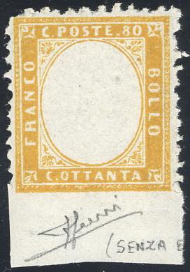 1862 - 80 cent. giallo arancio, ... 