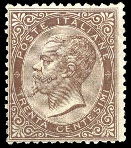 1863 - 30 cent. bruno, De La Rue, ... 