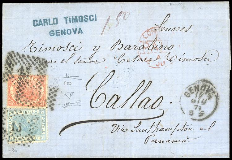 1871 - 2 lire scarlatto vivo, De ... 