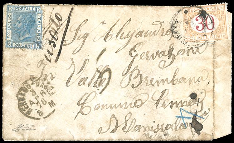 1876 - 20 cent. azzurro, tiratura ... 
