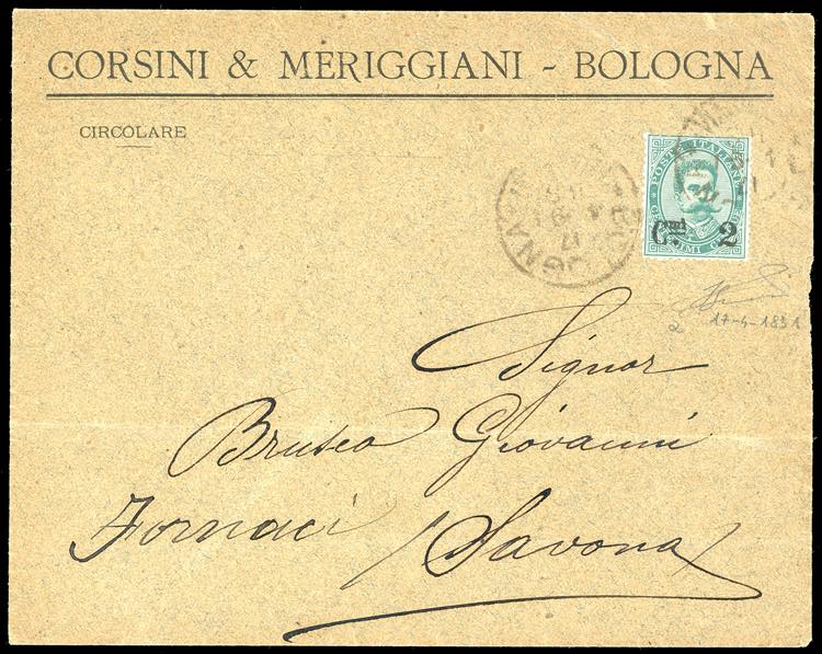 1891 - 2 cent. su 5 cent. Umberto ... 