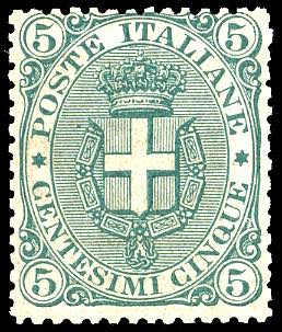 1891 - 5 cent. Stemma, fondo ... 