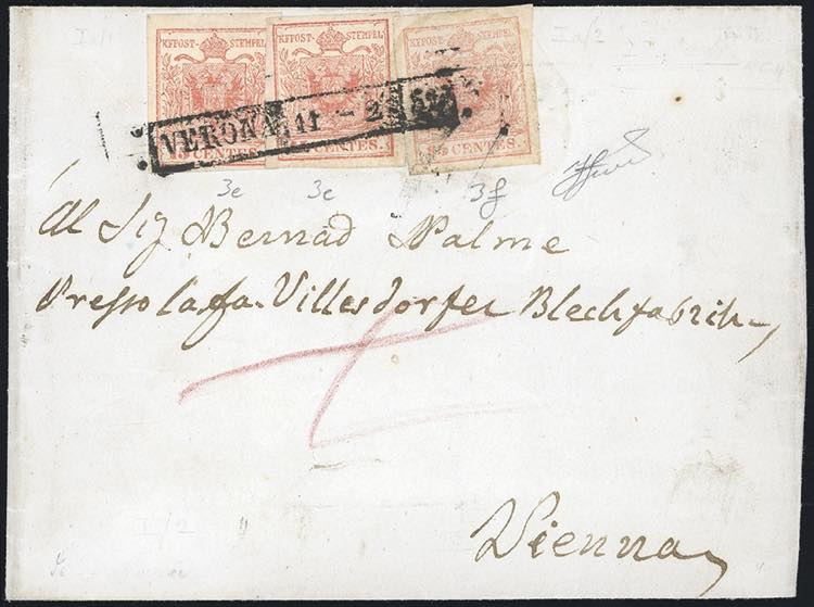 1851 - 15 cent. rosso vermiglio, ... 