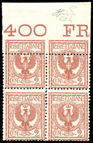 1901 - 2 cent. Floreale, blocco di ... 