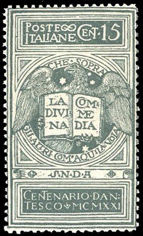 1921 - 15 cent. grigio Dante, non ... 