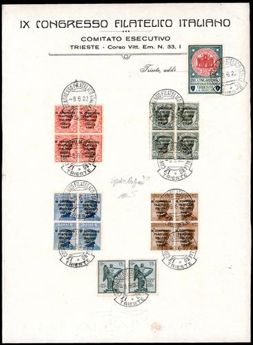 1922 - Congresso Filatelico, ... 