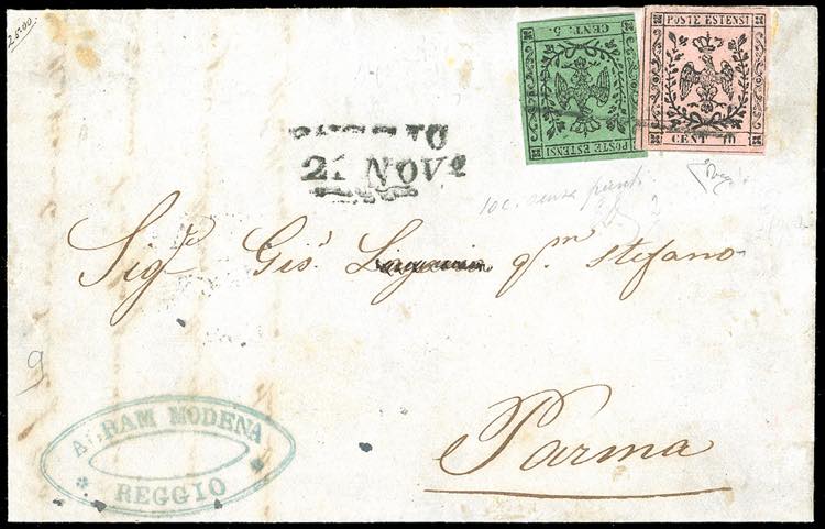 1853 - 10 cent. rosa vivo, ... 