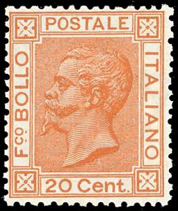 1877 - 20 cent. ocra arancio (28), ... 