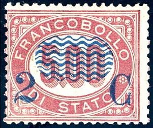 1878 - 2 cent. su 5 lire Servizio ... 