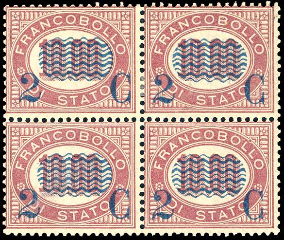 1878 - 2 cent. su 10 lire Servizio ... 