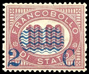 1878 - 2 cent. su 10 lire Servizio ... 