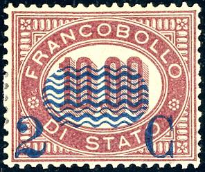 1878 - 2 cent. su 10 lire Servizio ... 