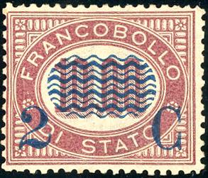 1878 - 2 cent. su 10 lire Servizio ... 